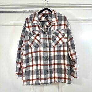 HFX Flannel Shirt Jacket with Pockets Large
